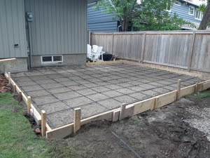 Concrete Patio Prep Rebar Base Calgary